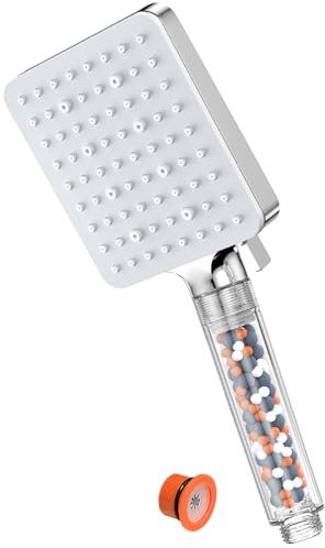 YEAUPE PRO Alcachofa de Ducha con Función de Ahorro de Agua, Alcachofa Ducha Alta Presión con 6 Modos, Universal Ducha Baño Cabezal Ducha, 8 L/Min Fácil de Instalar Mango Ducha