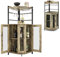 KOMFOTTEU Armario de Esquina con Soporte de Copas, Mueble Bar con Puertas de Malla Metálica, Aparador de Vino con Estante Ajustable, Botellero Esquinero para Cocina, Comedor, 48 x 48 x 130 cm
