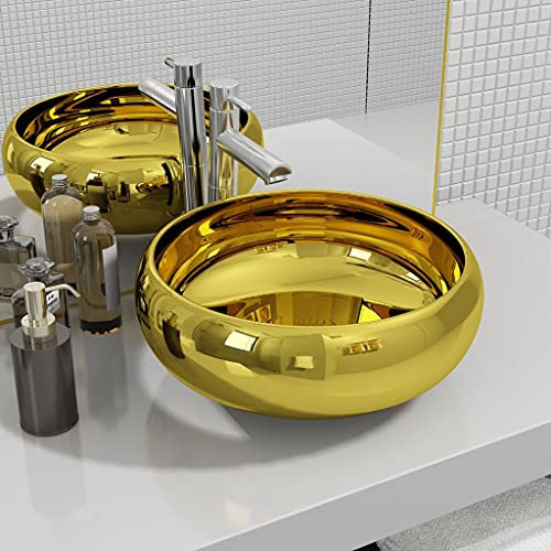 Rantry Waschbecken 40 x 15 cm aus Keramik Gold, Waschbecken klein, Waschbeckenstöpsel Badezimmer, Waschbecken, Filter für Waschbecken, Waschbecken, Waschbecken, Waschbecken, Waschbecken, Waschbecken,