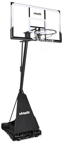 Virtufit Verstellbare basketballanlage - Mobile Basketballanlage mit Rollen & Stander (245 x 305 cm)