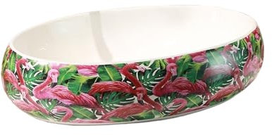 SaryEdge Lavandino Moderno da appoggio, Grande lavabo Ovale in Porcellana da appoggio, lavabo Artistico in Ceramica da Bagno(