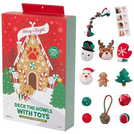 12 Tage Hund Haustier Spielzeug Weihnachten Countdown Kalender, Hund Adventskalender Interaktive Weihnachten Countdown Kalender Spielzeug Einzigartige 2024 Adventskalender für Haustiere, Hunde und