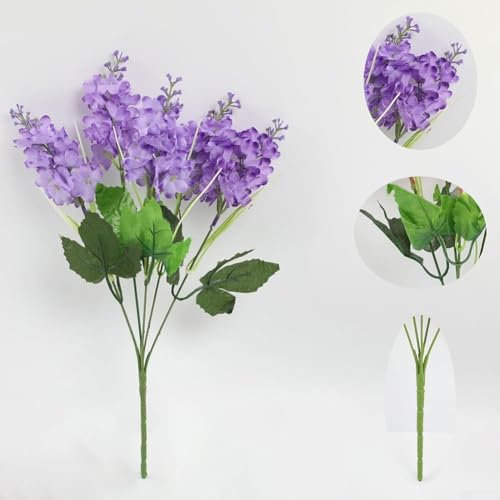 ZYWUOY Mejora tu espacio con hermosas glicinas artificiales de jacinto, no requiere mantenimiento (morado claro)