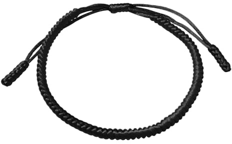 Armband, Paracord Armband Handgjorda för kvinnor Män Enkla flätade justerbara berlockarmband Minimalistiska smycken för vänskapspargåvor (svart)