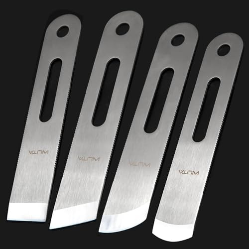 WUTA Coltello sottile in pelle, strumento per sbucciare in acciaio inossidabile martensitico 420B, taglio professionale in pelle fai da te (4 pezzi, mano destra)