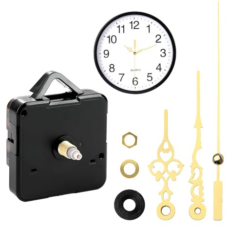 Riparazione Meccanismo Orologio da Parete in Quarzo Silenzioso, Meccanismo Orologio Da Parete,Movimento Orologio, Movimento dell'orologio al Quarzo - per Fai Da Te e Sostituzione- Lancette Dorate