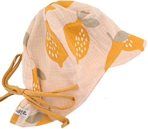 Fuchs & Kiwi Baby Sommerhut Musselin – UV-Schutz 50+ & atmungsaktiv – Mitwachsend – 100% Baumwolle – Öko-Tex – Sonnenhut Baby – Handmade in Berlin