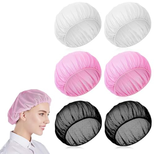 6 retine per capelli, da cucina, per capelli, unisex, per cucina, cappellino da cuoco, Riutilizzabile, per Capelli Berretto, anti-crespe, protezione per cucina, industria alimentare e igiene