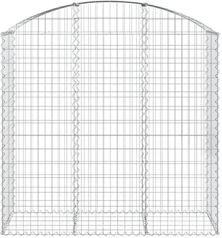 Galvanised Gabion Baskets - Arched Wire Stone Cages for Outdoor Planters & Retaining Walls, 150x50x140/160 cm, Mesh Design, Ideal for Landscaping & Erosion Control