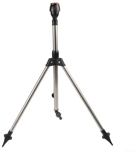 Sumsoctober Arroseur de jardin rotatif automatique avec trépied réglable - Buse d'arrosage de pelouse à 360 degrés pour une irrigation uniforme du jardin