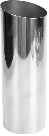 Nurnesy Silberne Zylindervase aus Edelstahl – Moderne Blumenvase mit Schräger Öffnung Als Schreibtischdekoration