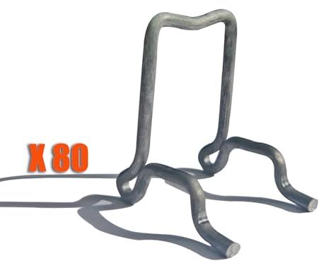 BIGalleons 80 pcs rebar Chairs 2 inch, Heavy Duty Metal Rebar Support Chairs, Concrete Wire Mesh Stands,（2.4 Inch, 6 Gauge Steel）