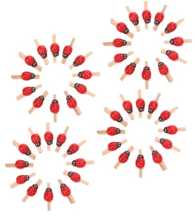 Garneck Bois Mini Métal et Coccinelle en 150 Photo Pinces Pièces | Photos, Mémos ou Cartes, Lot Compact Léger, Adapté aux Projets DIY Activités Créatives