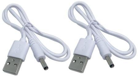 FRCOLOR Câble d'alimentation USB vers DC Matériau PVC et Cuivre 3,5 X 1,35 Mm 2 Pièces Charge Fluide Compatible pour Tablettes et Appareils