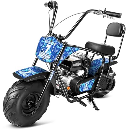 Oryxearth 99CC 4-Takt Dirt Bike Pocket Bike, Kinder Crossbike Benzin, Breitreifen Offroad Rad, Kinder Dirtbike, Motocross Motorrad, DIY-Aufkleber Mini Motorrad ab 13 Jahre (Blau)
