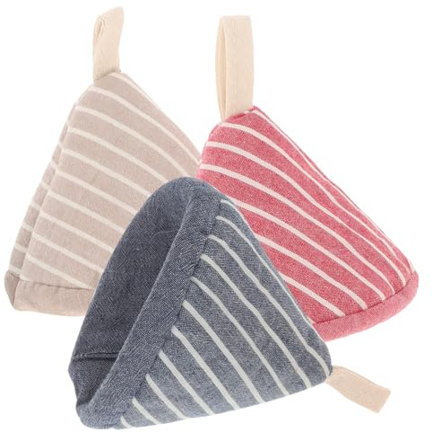 LALADEFIEE 3Pcs Insulated Pot Cover Triangle Pot Handle Caps Pan Handle Cover Sleeves Heat Resistant Lid Grips Scald Proof Protectors for Frying Pan Kettle Griddle
