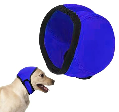 Hunde Ohrenschützer Mit Geräuschunterdrückung, Elastischer Gehörschutz Für Hunde, Schalldichte Ohrenschützer, Elastische Umwicklung Mit Schalldämmung für Badepflege, Gewitter, Feuerwerk (blau, S)