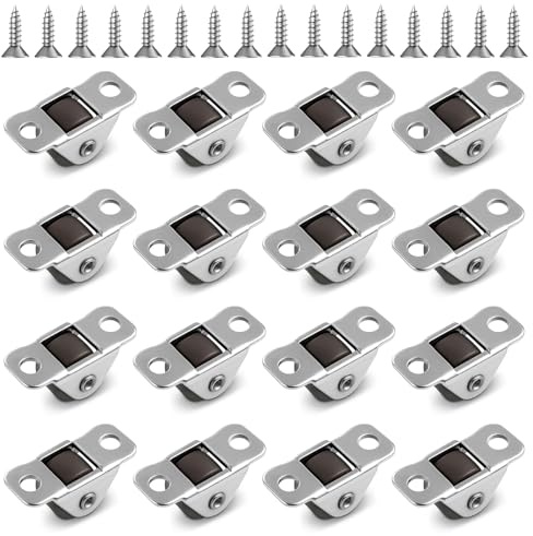TIESOME 16 Stück Mini Möbelrollen, Kleine Möbelrollen Lenkrollen 12mm, Mini Leise Bockrollen mit Schrauben Gummi Lenkräder mit Niedrigem für Möbel Schränke Werkzeugkisten DIY-Projekte und Kleingeräte