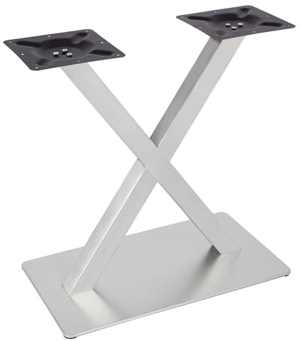 Madelynn X-Form Tischgestell 200kg Tragfähigkeit, Tischbeine Tischfüße 72cm Höhe, Tischgestell Metall Edelstahl 201 – für Küche, Büro & Wohnzimmer, 70x40cm Basis