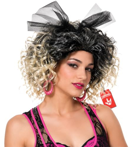 Fun Shack Perücke Damen 80er Jahre Blond, Popstar Perücke, Schlagermove Outfit Damen, Halloween, Fasching & Karneval