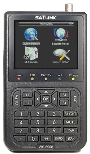 Sat-Finder Satlink WS-6908 3,5 LCD SE DVB-S FTA TFT 8,9cm Satelliten Satfinder/Satelliten-Messgerät/LNB/Satellitenfinder/Sat-Anlagen mit AV zu Scart Kabel