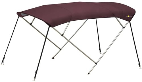 Oceansouth 4 Arco Bimini Top con Arranque de Almacenamiento Integrado (Granate, Anchura 1.7m - 1.9m)