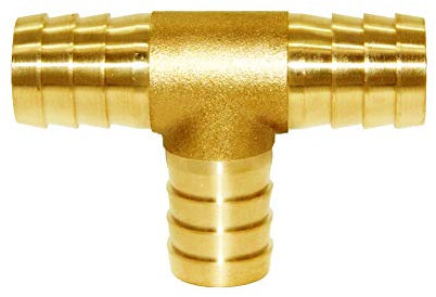 Joywayus 3/4x5/8x3/4 ID Hose Reducing Barb Tee 3 Way Union Fitting Intersection/Split Brass Water/Fuel/Air