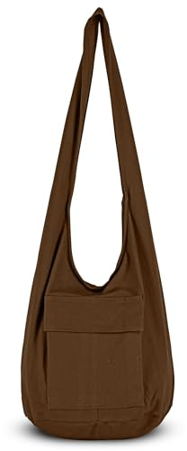 Your Cozy Boho Umhängetasche Damen – Handgefertigte leichte Baumwolltasche mit Reißverschluss, ideal für Reisen und Alltag