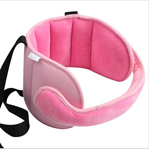 StoHua Kopfstütze für Kleinkinder, Nackenkissen – Sicherheits-Nackenentlastung für Kinder und Babys, Kopfstütze mit verstellbarem Gurt (Pink)