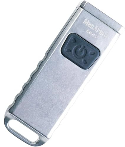 MecArmy SGN1 Mini USB Rechargeable Keychain EDC Flahlight, XP-G2 S5 LED with 530 Lumens, Four Lighting Modes Plus One Strobe Zinc Alloy EDC Keychain Light for Everyday Carry (Stonewashed)