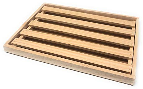 Space Home - Planche à Découper le Pain en Bois avec Grille Amovible et Compartiment Ramasse-Miettes - Planche à Pain Pratique et Élégante pour Cuisine et Table