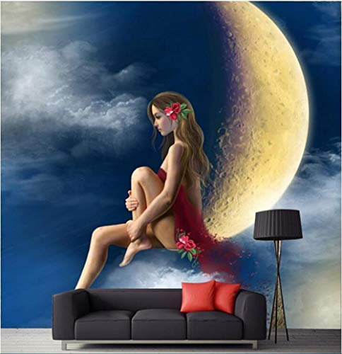 Papier Peint Panoramique 3D Tapisserie Intissé Murales poster geant photo Décoration Murale Effet Trompe Loeil 200x140cm Sexy belle stars la peinture de lune