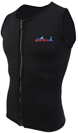 Chaleco de neopreno de 2 mm para hombre y mujer, chaleco de neopreno para buceo, pesca submarina, color negro (M)