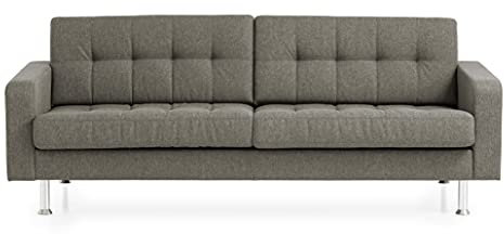 Traumnacht Sofa Laval, 3-Sitzer Couch mit Stoffbezug und Metallfüßen, produziert nach deutschem Qualitätsstandard, hellbraun, 204 x 92 x 65 cm