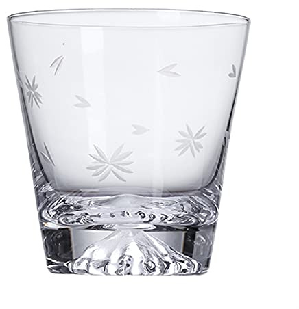 HNGM Vaso de Whisky Monte Fuji Snow Mountain Pure Crystal Whisky Vidrio Montaje Fuji Iceberg Sorbete Roca Vidrio Whisky Cristalería Agua Vaso (Capacity : 300ml, Color : Engraved Designs)