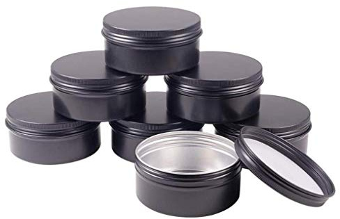 3 oz.Tins Black Aluminum Metal Tin Round Screw Top Lid Containers Jars Metal Storage Tin Jars Aluminum Tin Cans Travel Storage Tins,for Lip Balm DIY Cosmetics Salves, 3oz./3 Ounce/90 ML,18 Pack