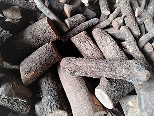 Leña de encina 34kg - para Barbacoa, Estufa, Chimenea, Cassette - Troncos Lisos Gruesos Ancho 10-25 cm - Seca y Perfectamente Cortada en Troncos 30-40 cm de Largo