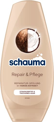 Schwarzkopf Schauma Spülung Repair & Pflege (250 ml), Haarspülung mit Kokos-Extrakt pflegt trockenes Haar, Reparatur-Spülung für bis zu 3x bessere Kämmbarkeit