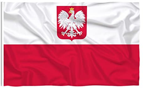 ZZSRJ Republik Polen Eagle Flagge polnische Flagge Weiß Rot EU Indoor Outdoor 90 * 150 cm polnische Flagge Wohneinrichtung (Color : A, Größe : 90 x 150cm)