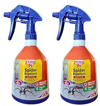 Zero In Spider Repellent – Indoor Peppermint Oil Spray – Non-Toxic, Natural Mint Deterrent – Easy to Use Spider Repellent Spray – Safe for Home Use & Around Pets, Lasts up to 3 Weeks – 500ml Twin Pack