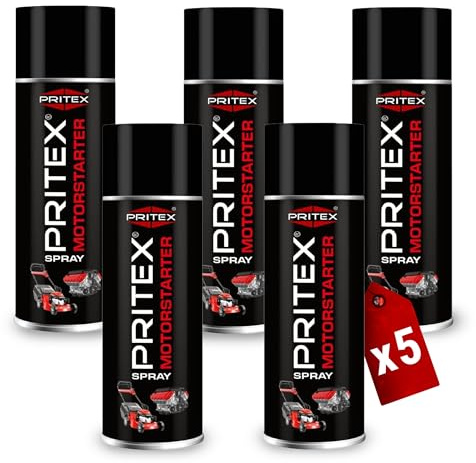 PRITEX Motorstarter Spray 5X 400ml, Starthilfespray für Benzin & Diesel