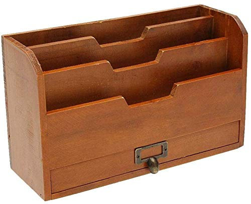 Papierablage, Dokumentenablage aus Holz, Aktenablage aus Holz – Schreibtisch-Schreibwaren aus Holz, erweiterter Füllrahmen, Ablage-Organizer für A4-Papier, Briefe, Zeitschriften und Dokumente