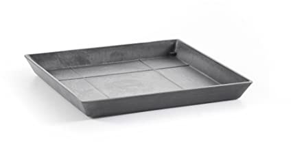 Ecopots Untersetzer für Blumentopf Rotterdam Grau - Außen 35 x 35 cm/Innen 31 x 31 cm - Unterteller für Pflanzentopf aus Recycling Kunststoff - Topfuntersetzer modern für Indoor und Outdoor