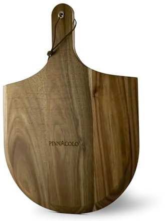 PINNACOLO 12 Inch Acacia Wooden Pizza Peel - Lightweight and Sturdy, Perfect for Homemade Pizza, Bread, and Pastries (Natural Wood Grain)
