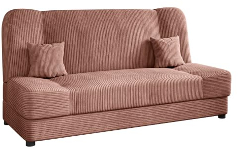 Mirjan24 Schlafsofa Jonas Cord, Sofa mit Bettkasten und Schlaffunktion, Bettsofa, Dauerschläfer-Sofa, Schlafcouch, Materialmix, Couch vom Hersteller, Wohnlandschaft (Poso 29)