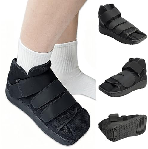Lixinsunbu Zapato para caminar postoperatorio de punta cerrada, bota ortopédica ligera con suela dura para dedos rotos, fracturas de estrés metatarsiano, cirugía de juanetes y soporte de pie roto para