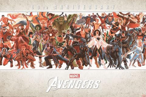 empireposter Avengers by Axel Ross - Poster - Größe 91,5x61 cm + 2 St Posterleisten Alu 93,5 cm