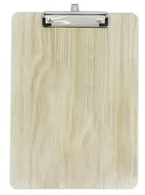 Clipboard Schreibplatte Tragbares Schreib-Klemmbrett aus Holz, Aktenhalter aus Hartfaserplatte, Dokumentenhalter for Büromaterial(Color:A5-Wood color)