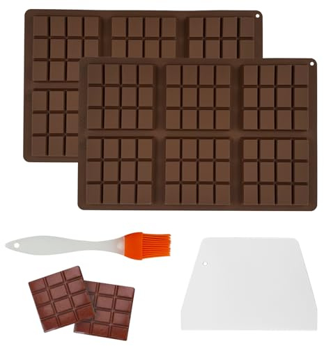 2 Stück Silikonform Schokolade,6 Tafeln Tief Schokoladentafel Silikonform