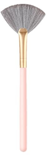 Pincel iluminador - Pinceles para mascarillas faciales | Cepillo resaltador con diseño de abanico de cerdas sintéticas | Herramienta para esculpir rubor | Aplicación de maquillaje precisa